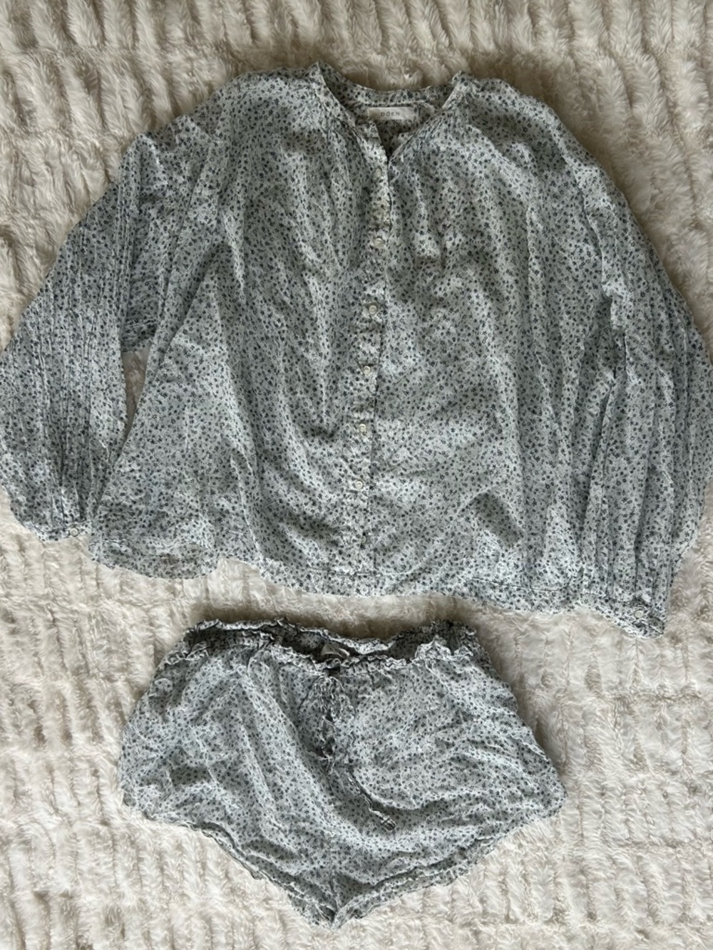 Doen Set Scout Shorts and Jane Top in Baby Blue Kate